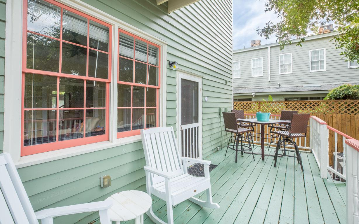 Another balcony downstairs leads right into the courtyard.