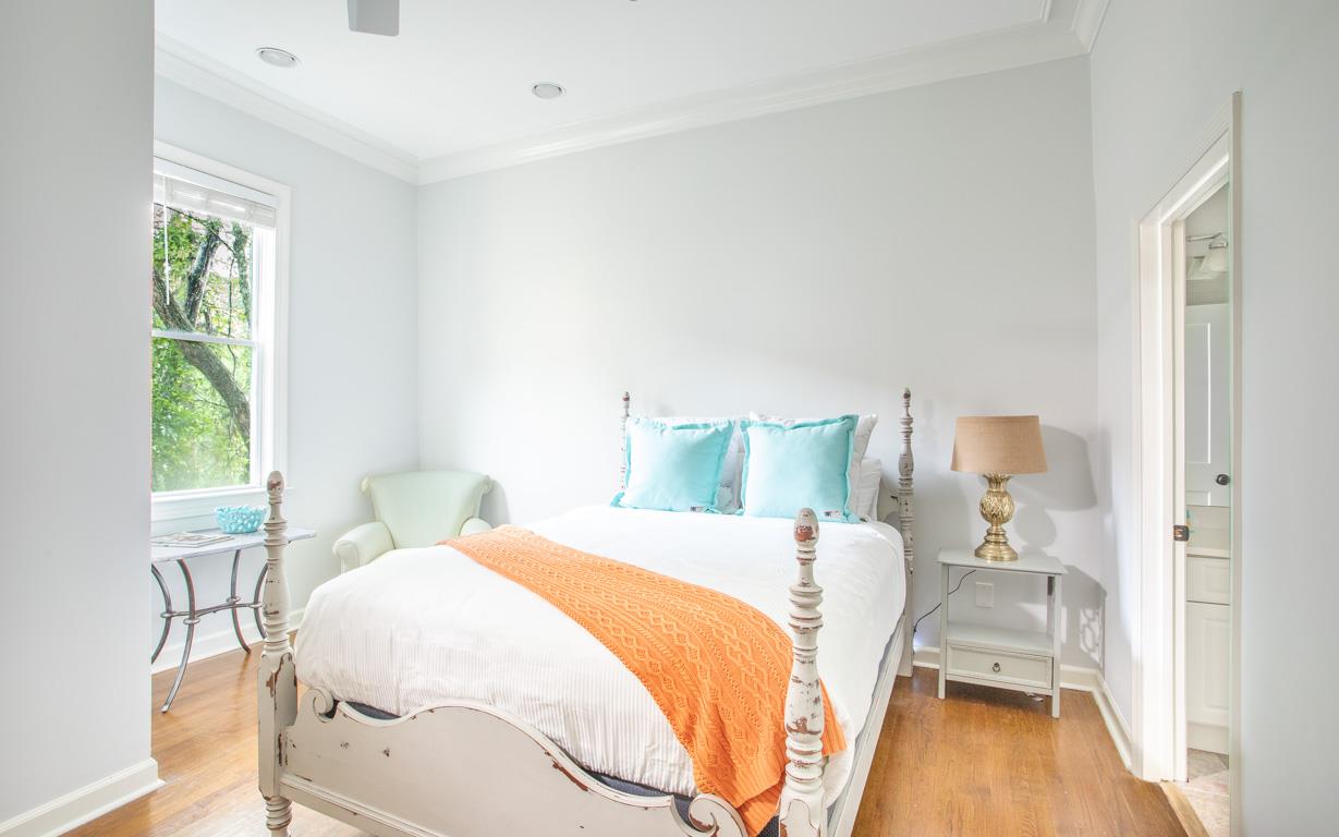 The first bedroom has a Queen size bed.