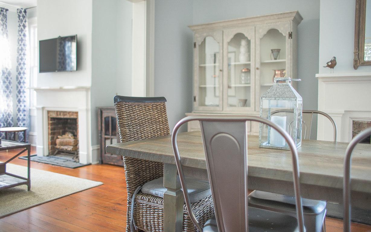 The living room and dining room are open to each other to encourage conversation.