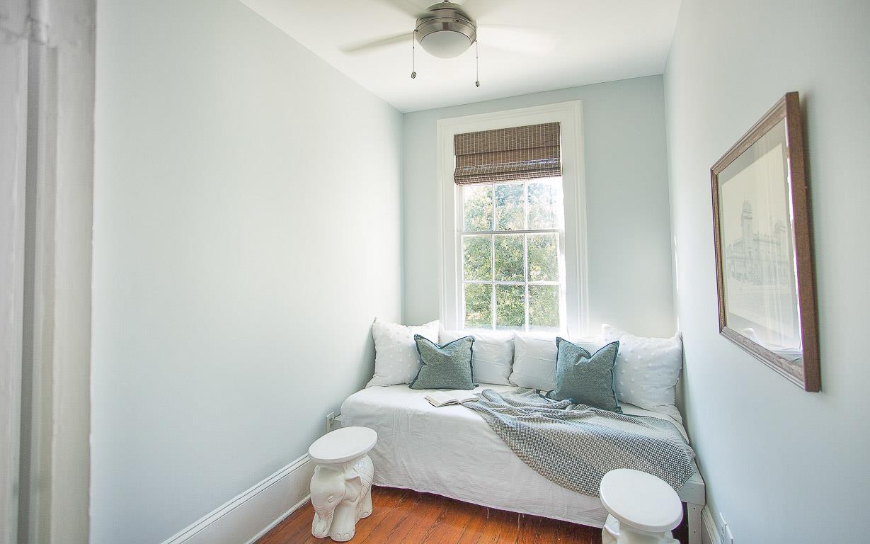A bonus room facing Washington Square is ideal for reading a good book.