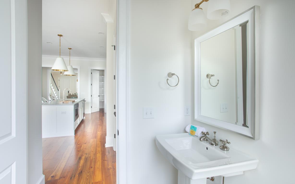 A half bath is located on the first floor.