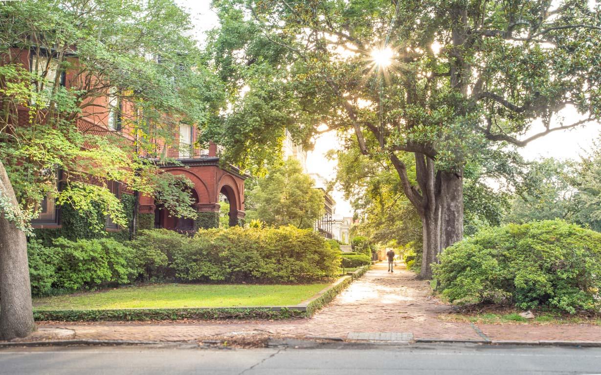 Beautiful Forsyth Park is due West.