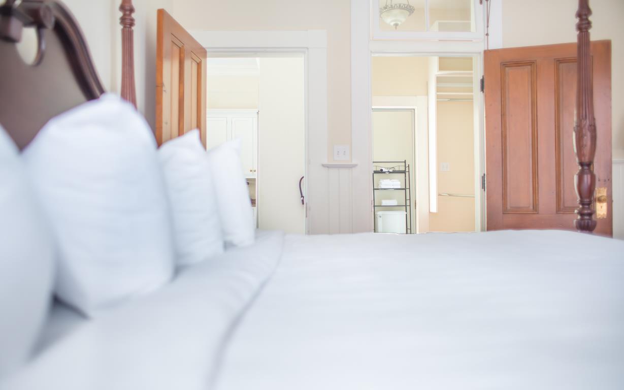 The bath is en suite.