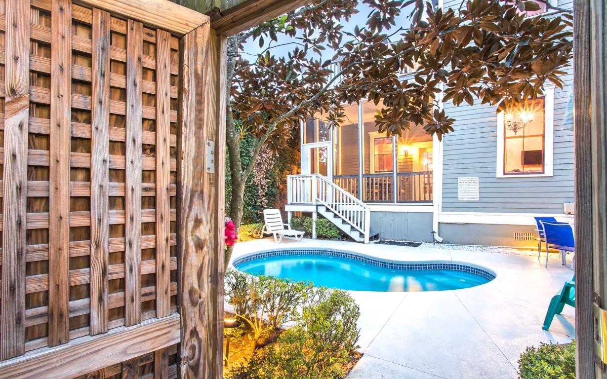 Guests can access the backyard from the lane entrance.