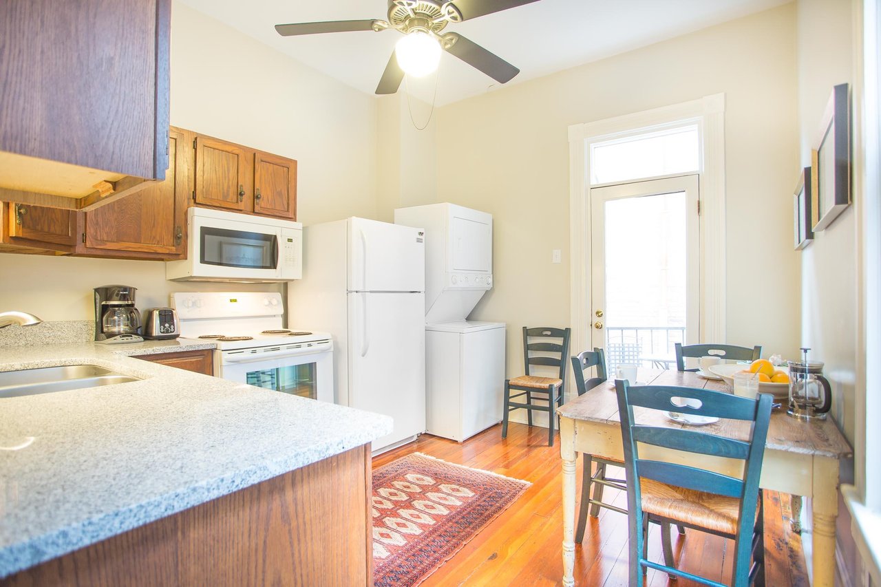 View of the kitchen.
