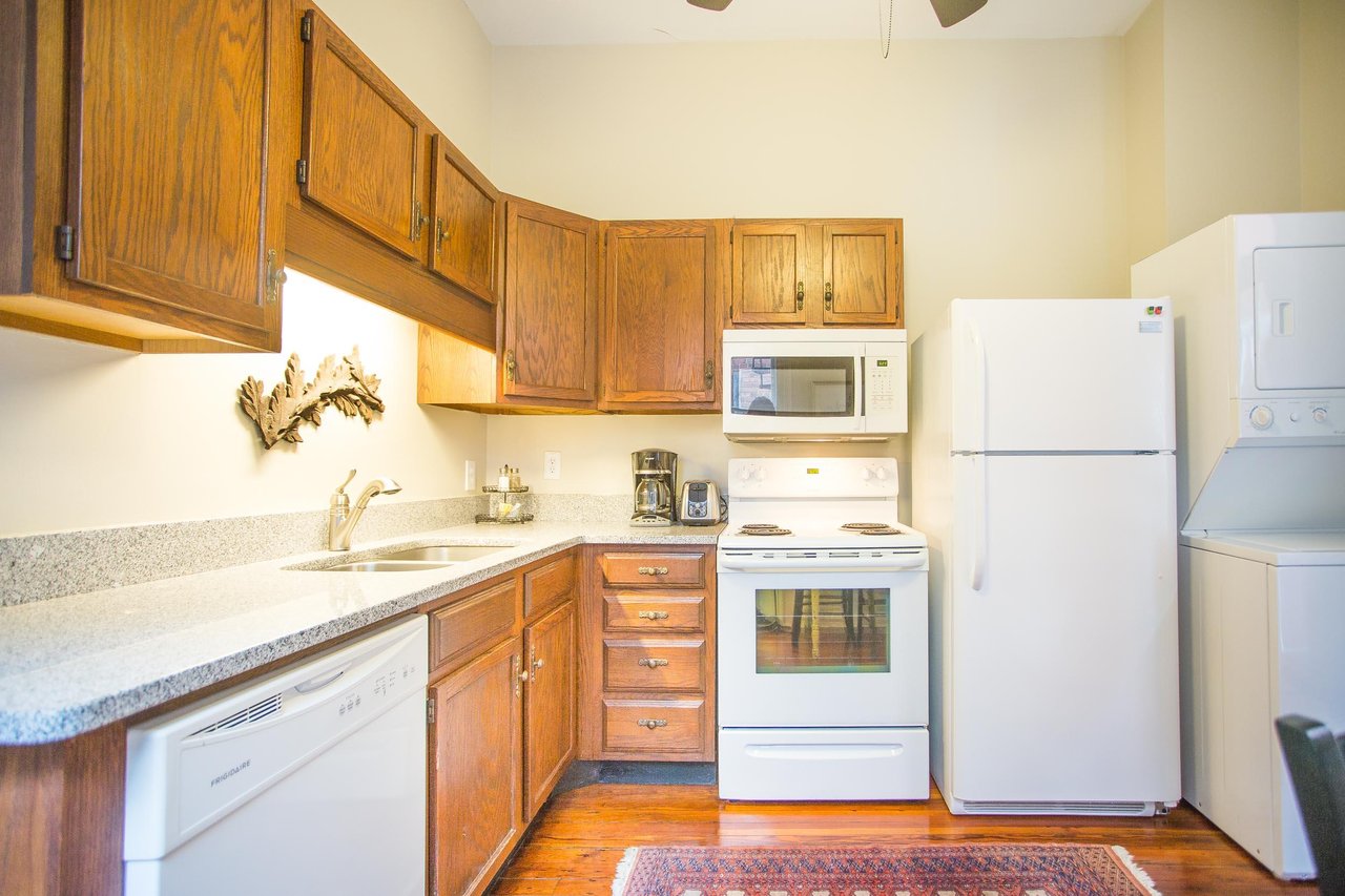 The fully equipped kitchen has everything youd need.