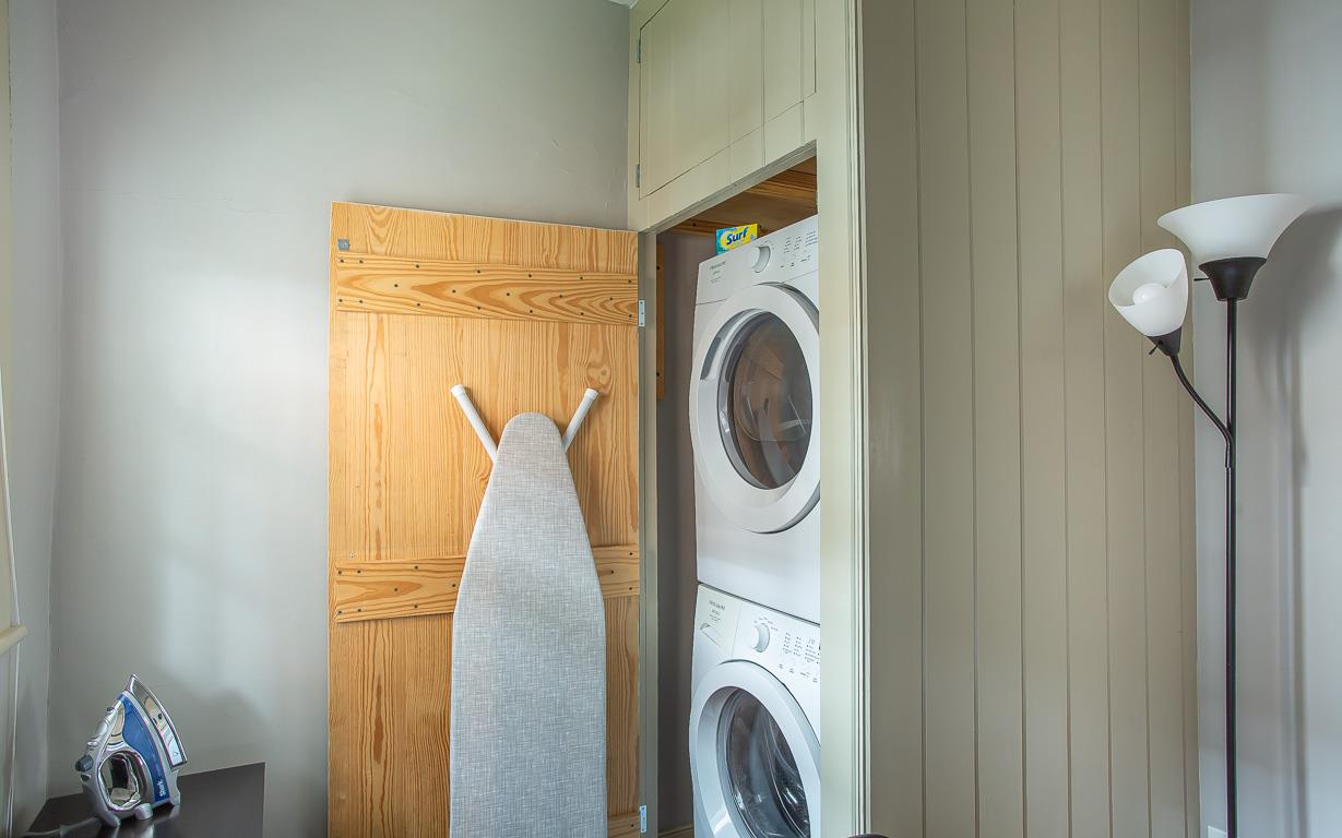 Also located in the twin bedroom, you will find a stackable washer and dryer.