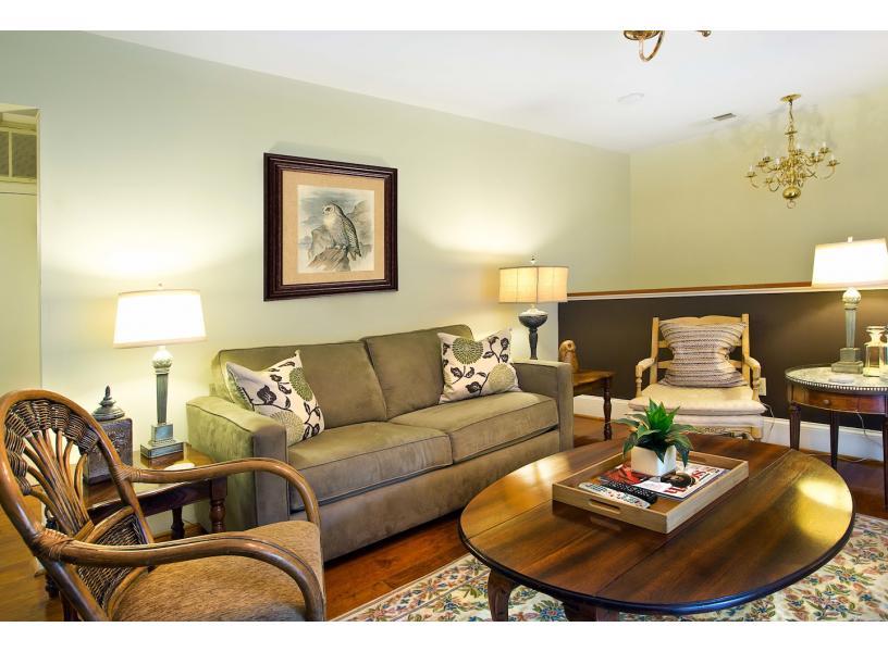 The living room with a sleeper sofa.