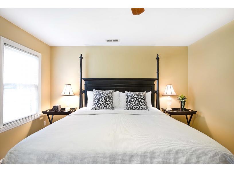 Beautiful and restful king size bedroom.