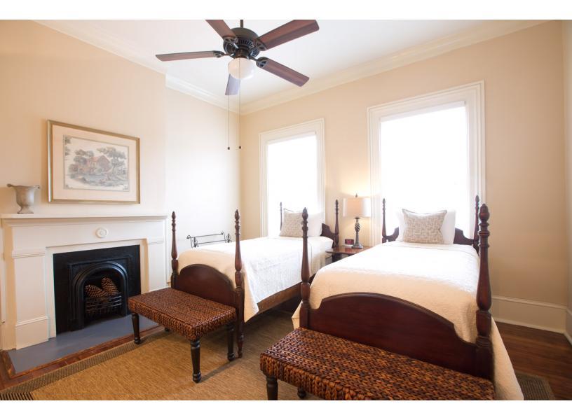 Spacious twin bedroom.