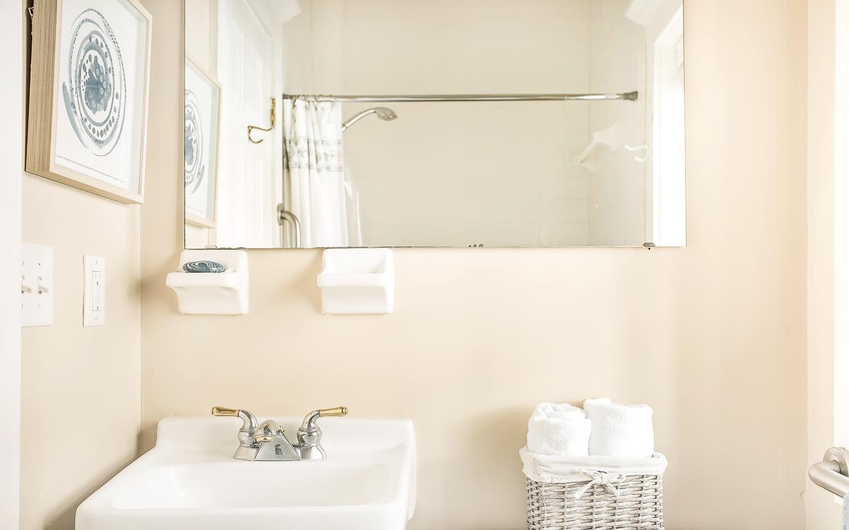 Towels and soap are provided.