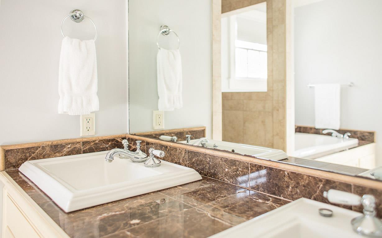 A double vanity makes getting ready a breeze.
