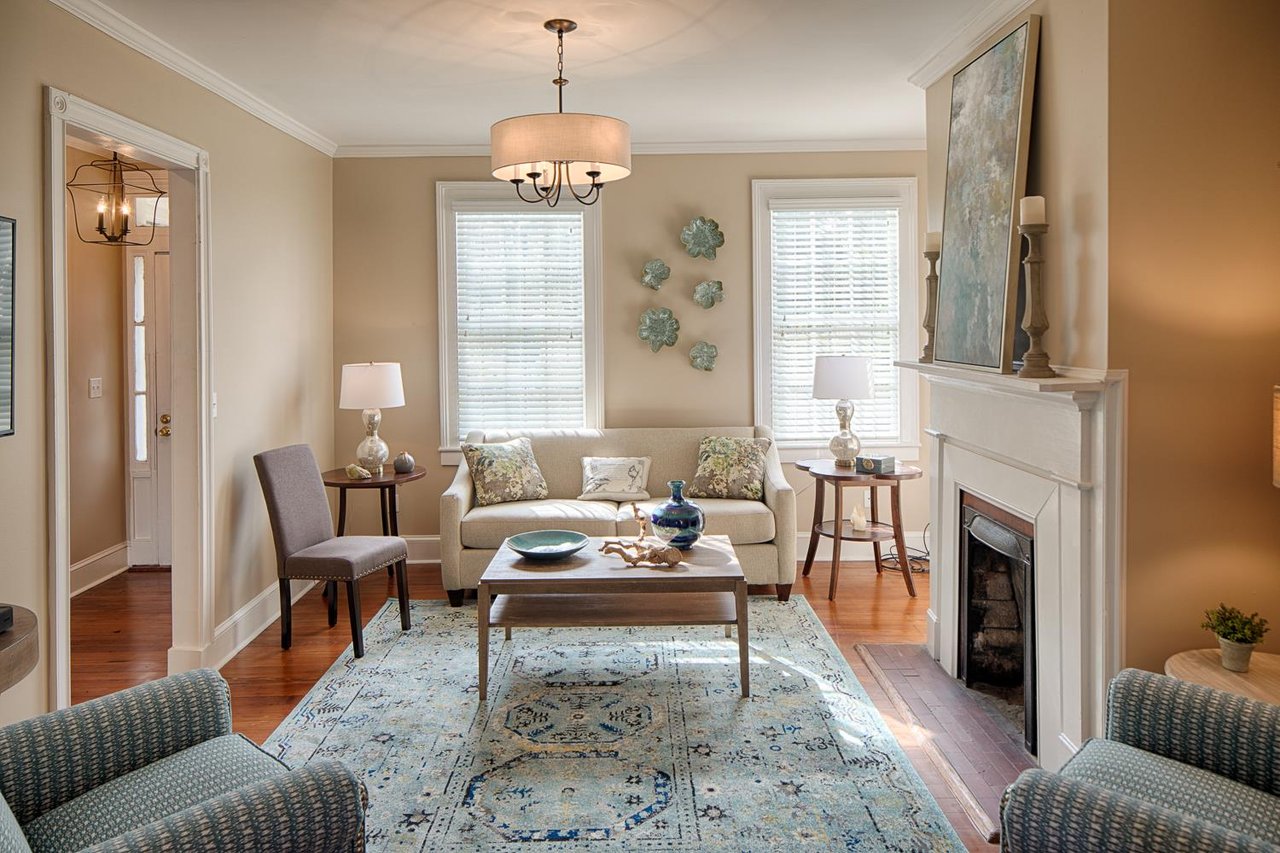 Walk into the formal parlour room and get comfortable.