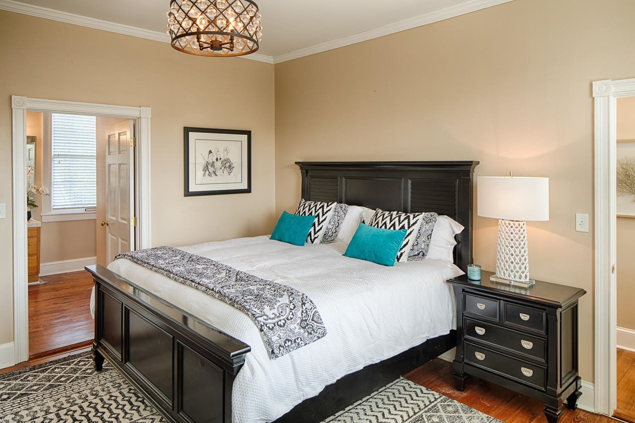 Upstairs, the first bedroom.