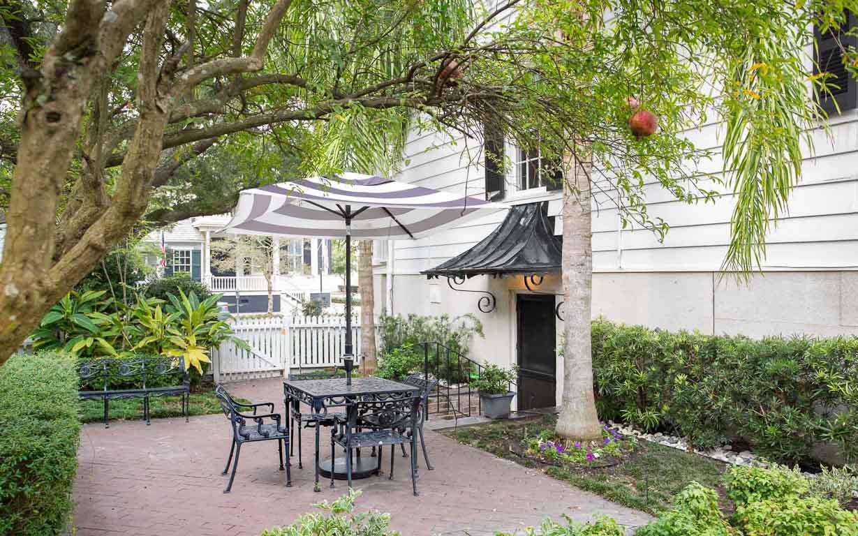 The garden level is accessed through the second private courtyard.