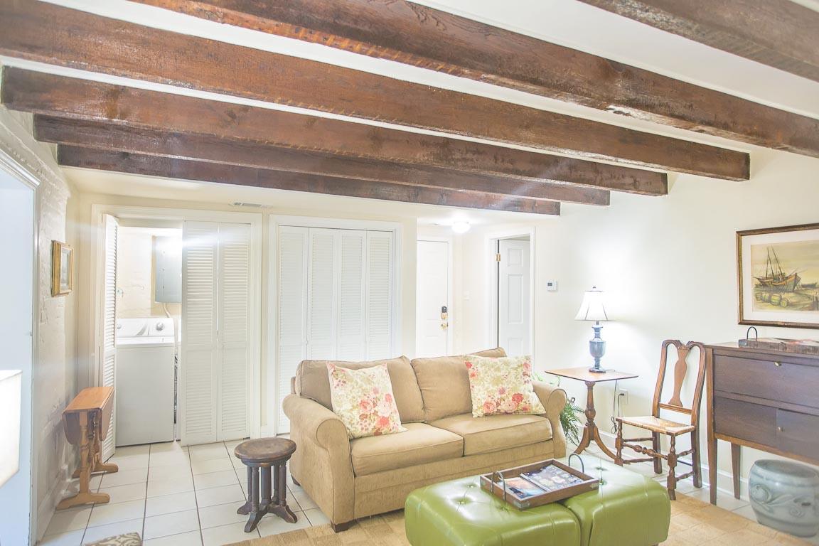 A washer and dryer is just off the living area.