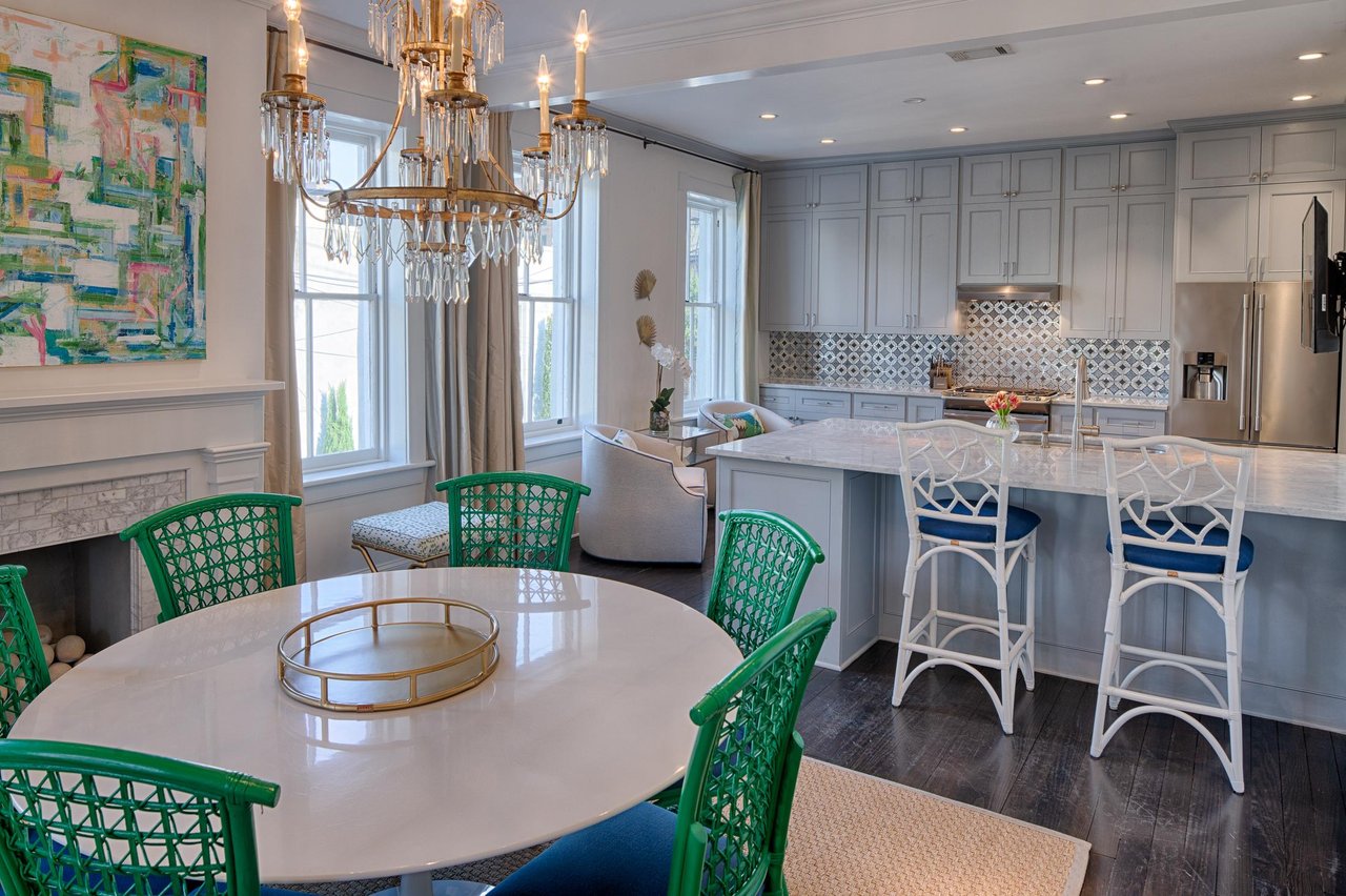 Open to the kitchen, entertaining is a breeze