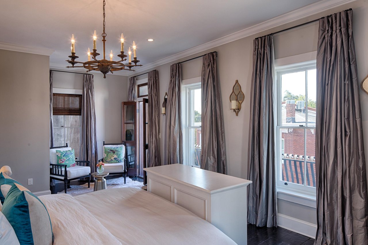 The television has been thoughtfully hidden in the chest at the foot of the bed. Just one push of a button, and your television will be at the foot of your bed