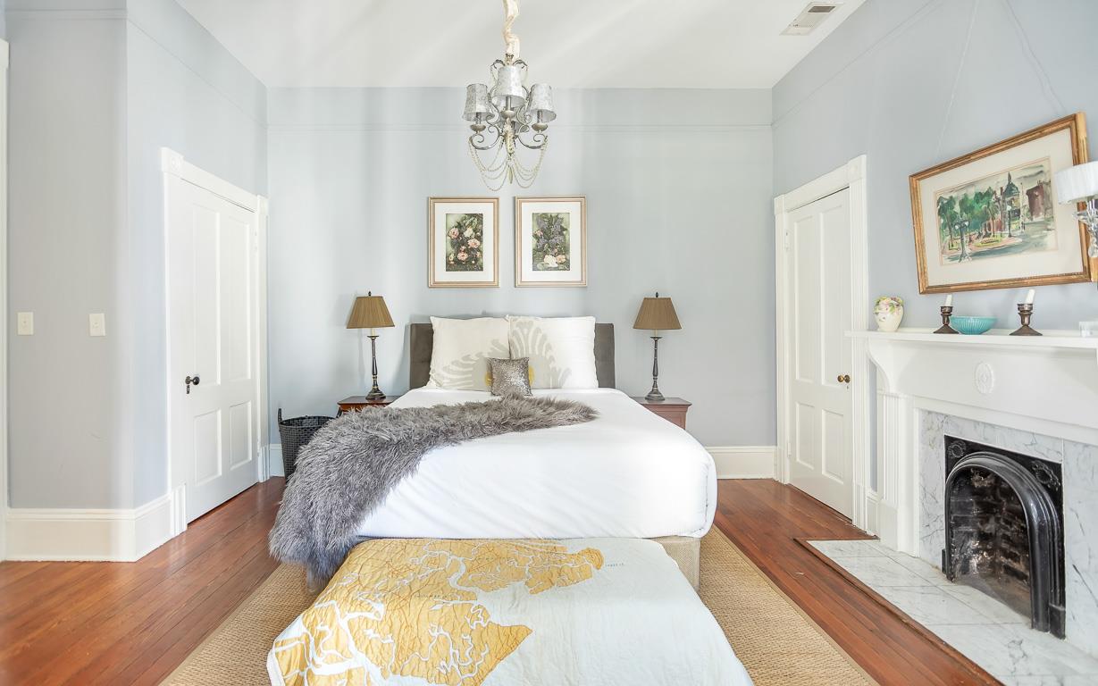 This bedroom offers a queen size bed.