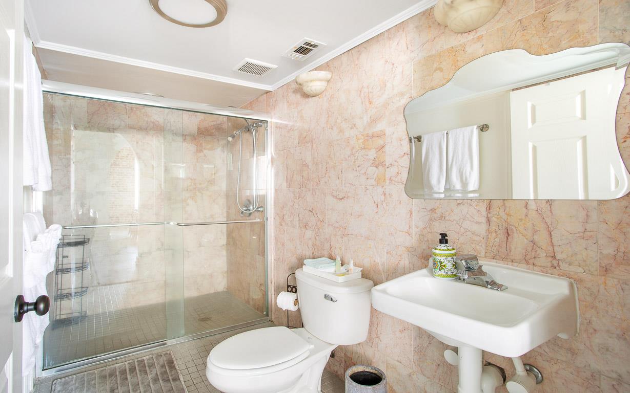 A full bath with standing shower is just off the living area.