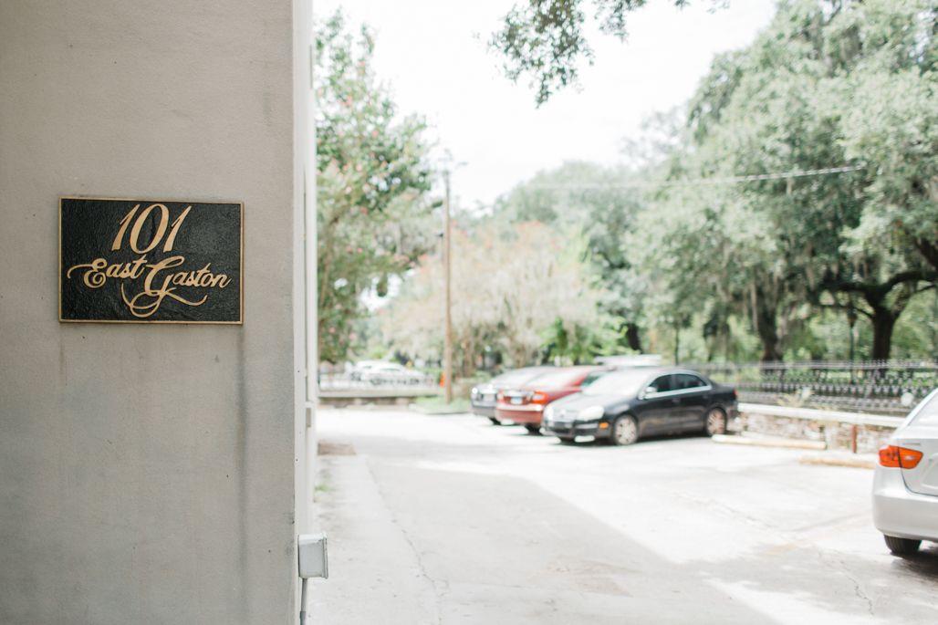 Your designated parking space is located behind the building.