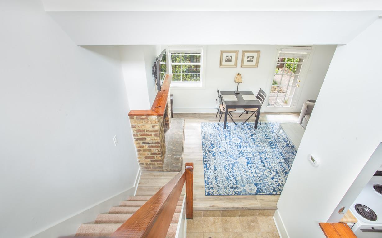 View of the living area from the second level.