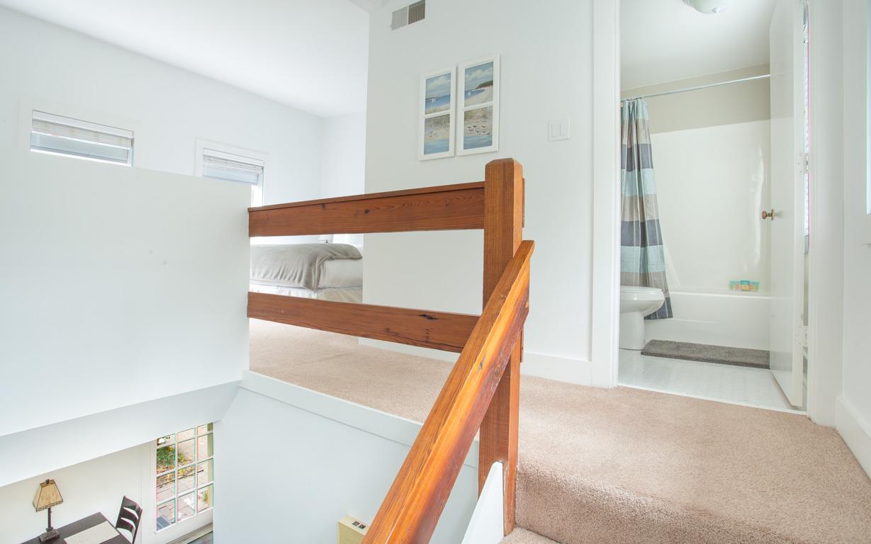 The full bath is just off the landing.