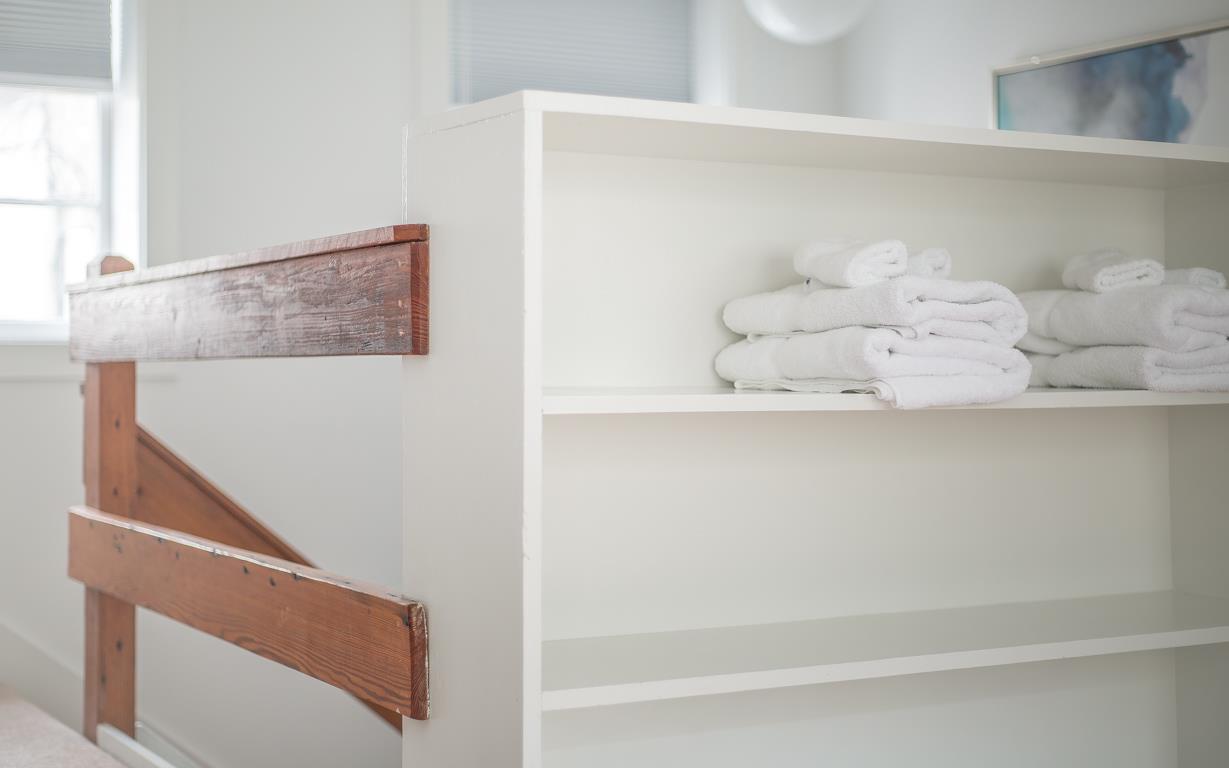 Unpack and unwind with the builtin shelves.