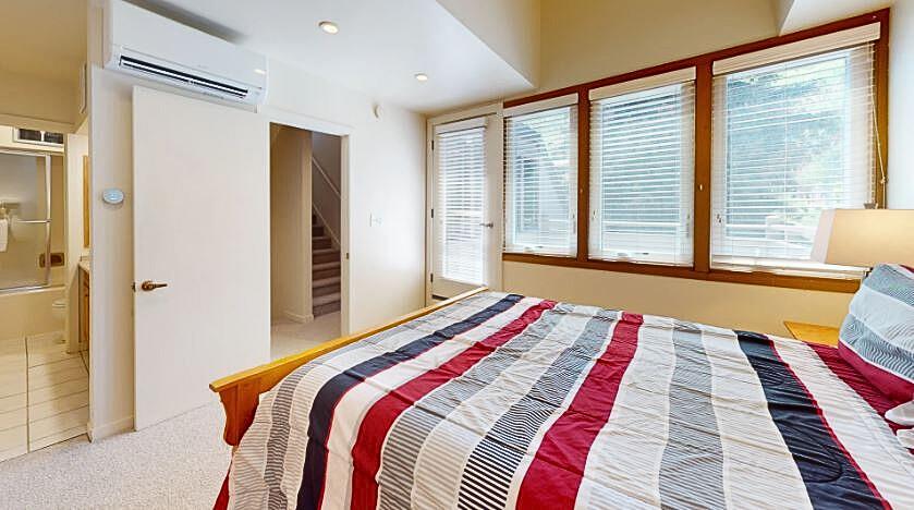 Lightfilled and inviting, this comfortable bedroom at Pay Day 189 is your quiet retreat at the end of the day. Great sleeping quarters are just one of the many reasons guests love this Park City cond