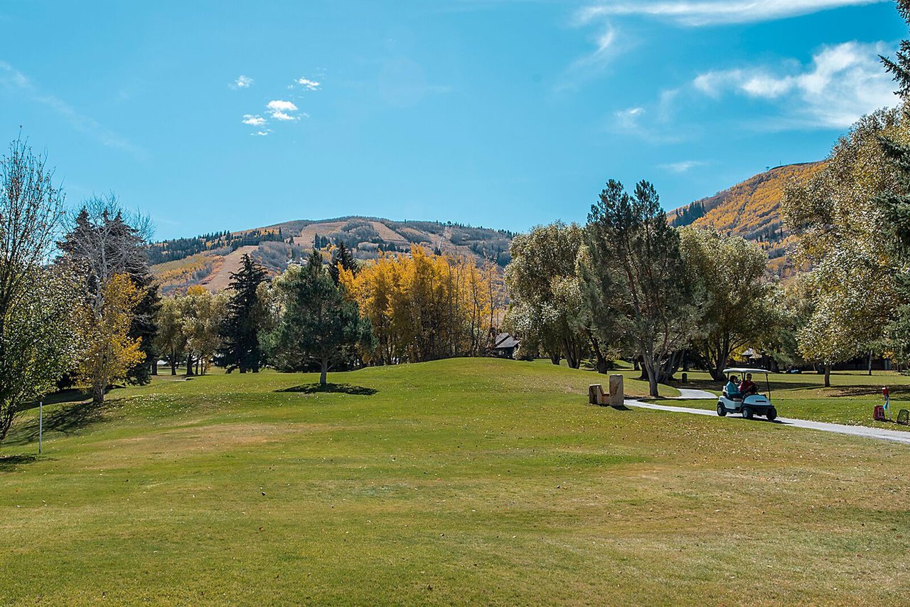 Park Avenue 235 sits just steps from the Park City Golf Course — a scenic backdrop in summer and a crosscountry ski trail in winter.