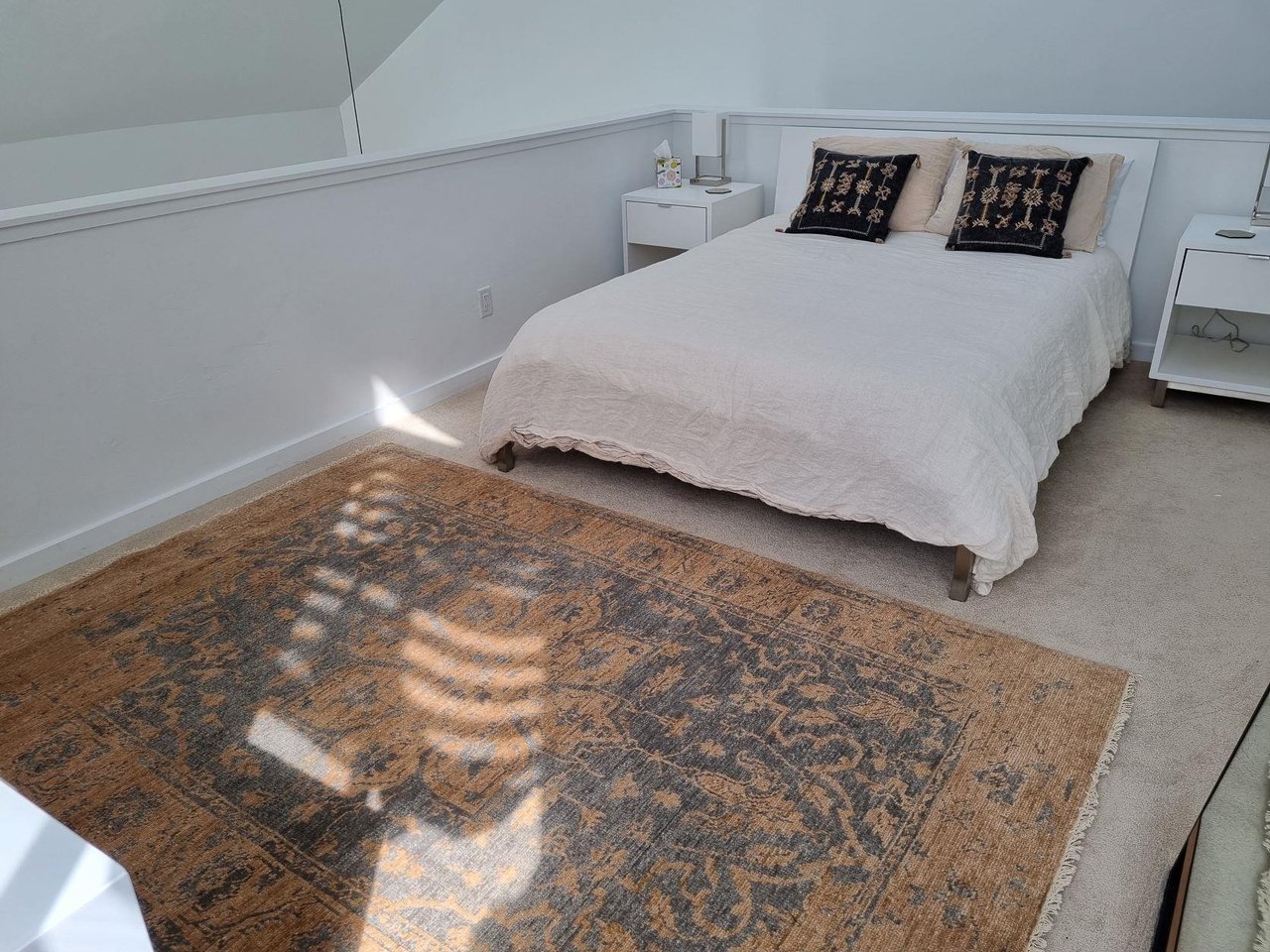 The stylish loft bedroom at Three Kings 80 offers a serene and private retreat with modern, understated elegance — a unique feature that sets this Park City vacation rental apart from the rest.