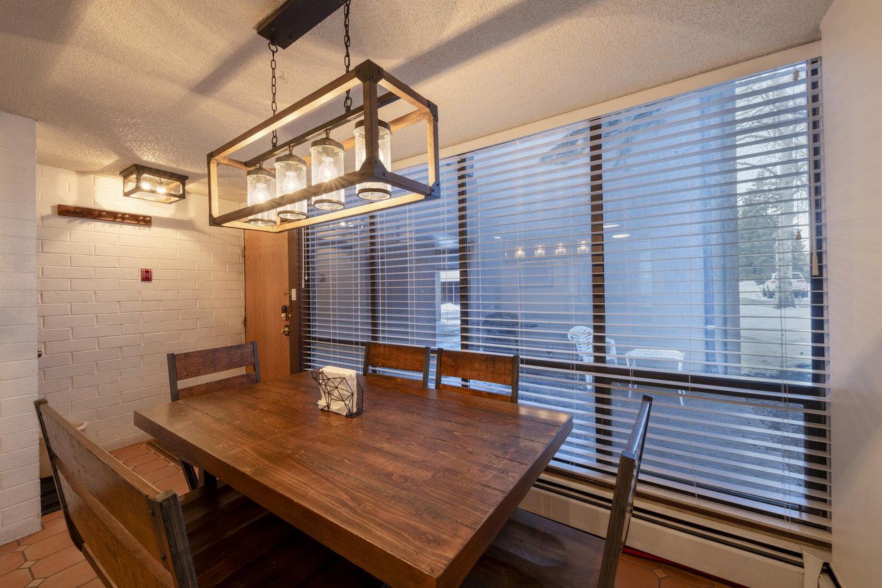 Plenty of space in the dining area for the whole family.