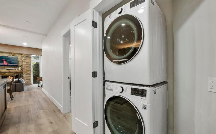 Powder Run C13 features a fullsize inunit stacked washer and dryer, making this Deer Valley condo rental the perfect choice for families and groups planning an extended mountain getaway.