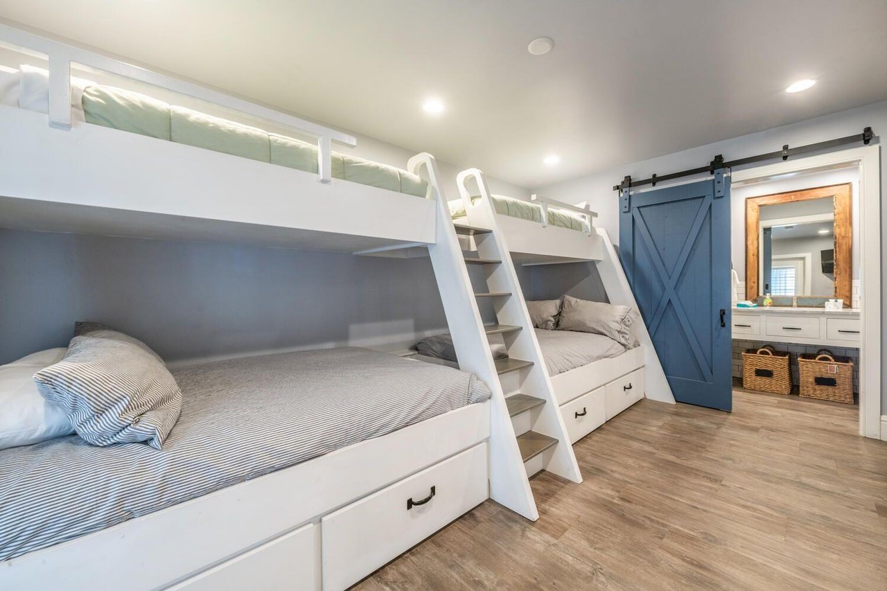 The custom builtin bunk beds at Resort Plaza 5000 are a hit with younger guests — a practical and stylish sleeping solution that makes this Park City condo rental an exceptional choice for families t