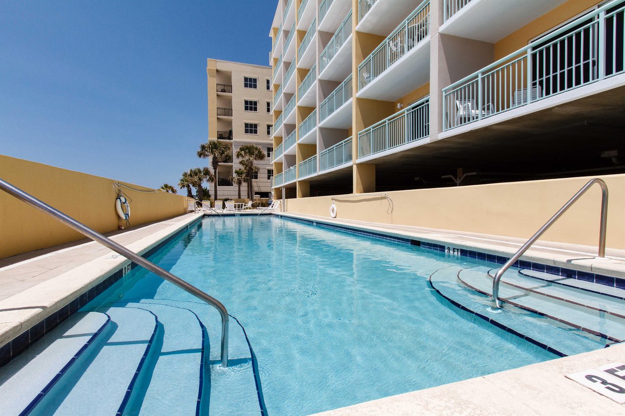 Nice size pool perfect for when the waves are a little big for the little ones