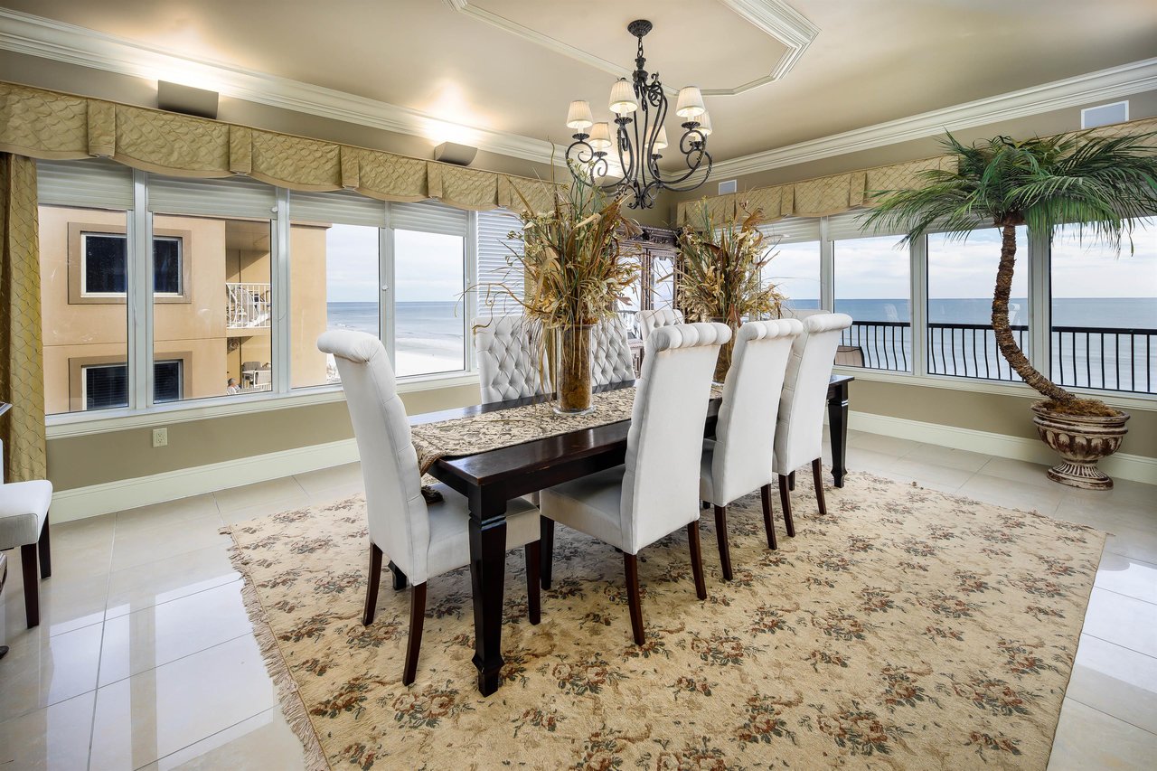 Formal Dining room directly on the beach for dining with a view