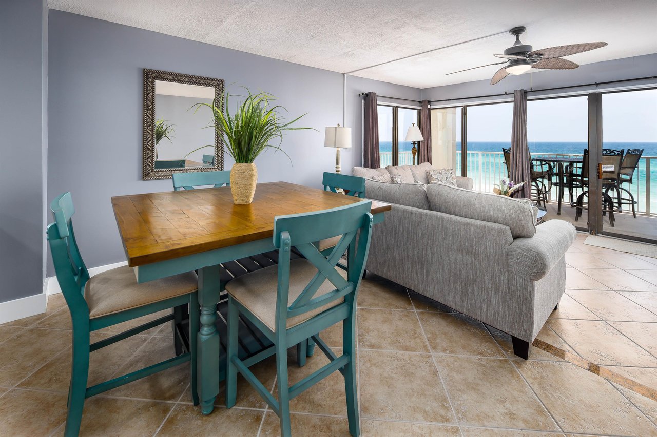 Enjoy beach front dining in your condo