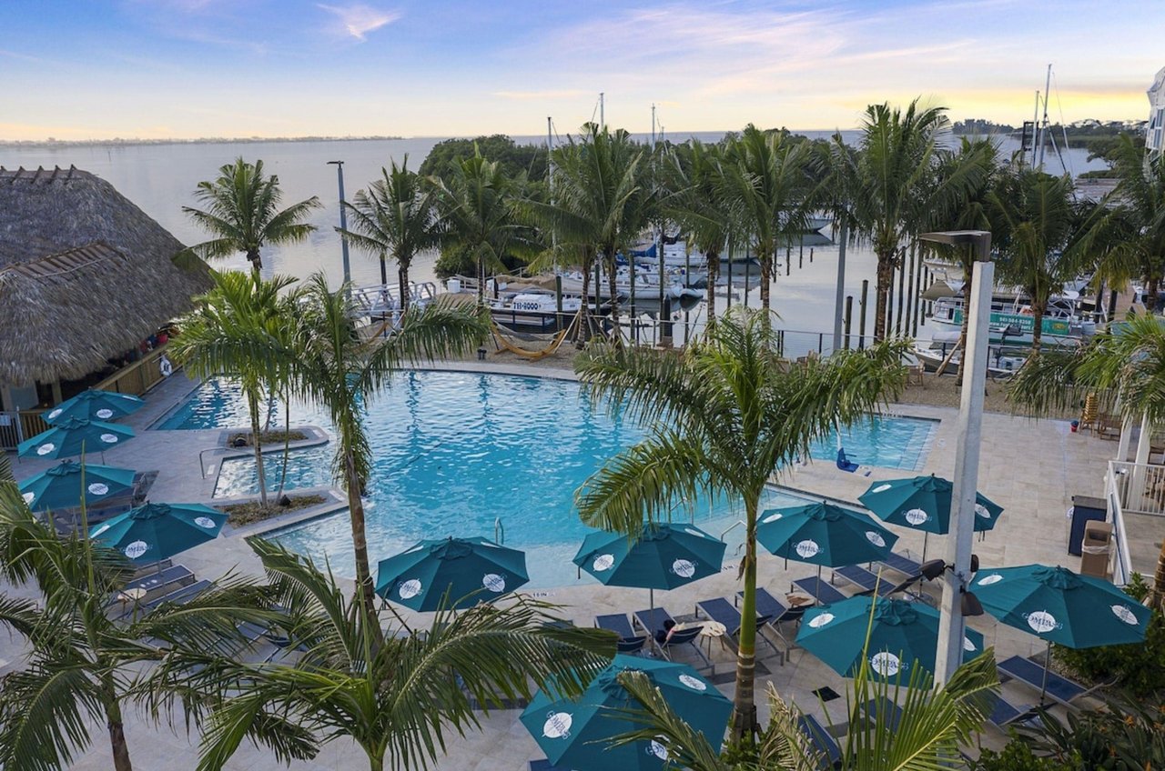 The outdoor pool at The Compass Hotel on Anna Maria Island
