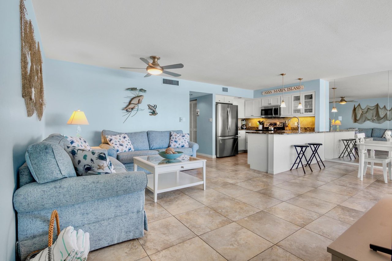Open Concept living  Coquina Beach Club 203