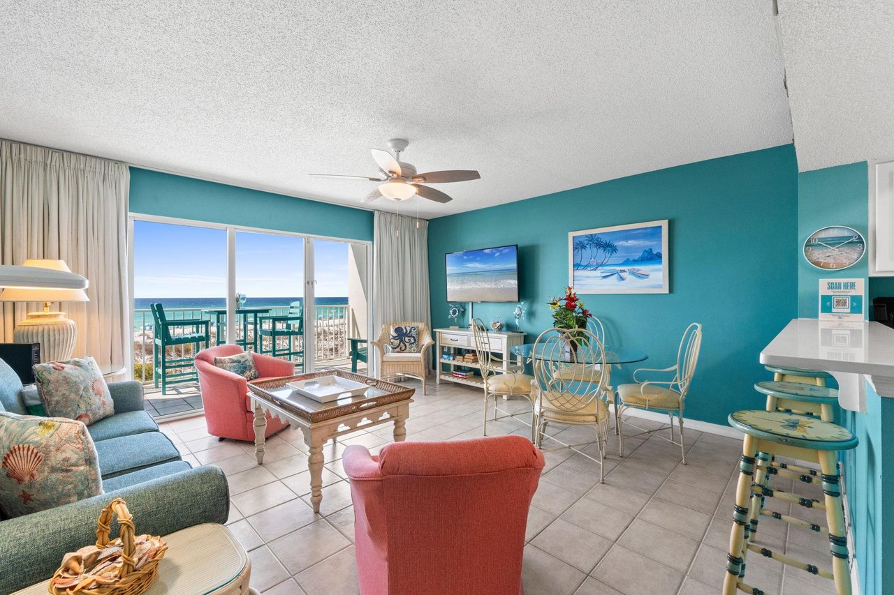 Coastal vibe living room area