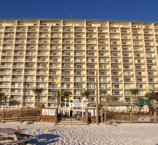 You will be directly on the beach at Summit Beach Resort in Panama City Beach Florida