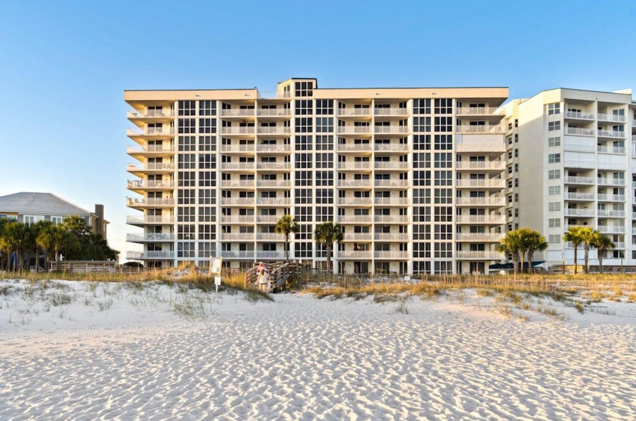 View from the beach of SeaSpray West in Perdido Key Florida