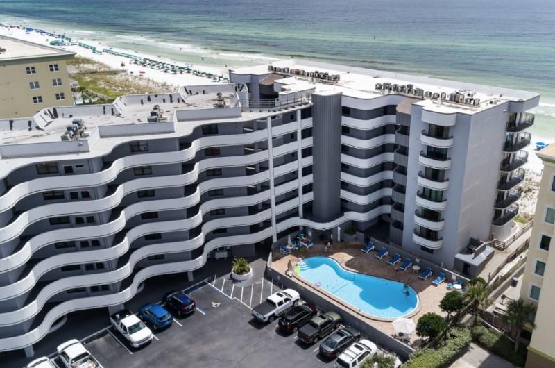 Aerial View Nautilus Condo Pool