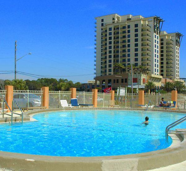 View of the pool at Seahaven Beach Hotel in Panama City Beach Florida