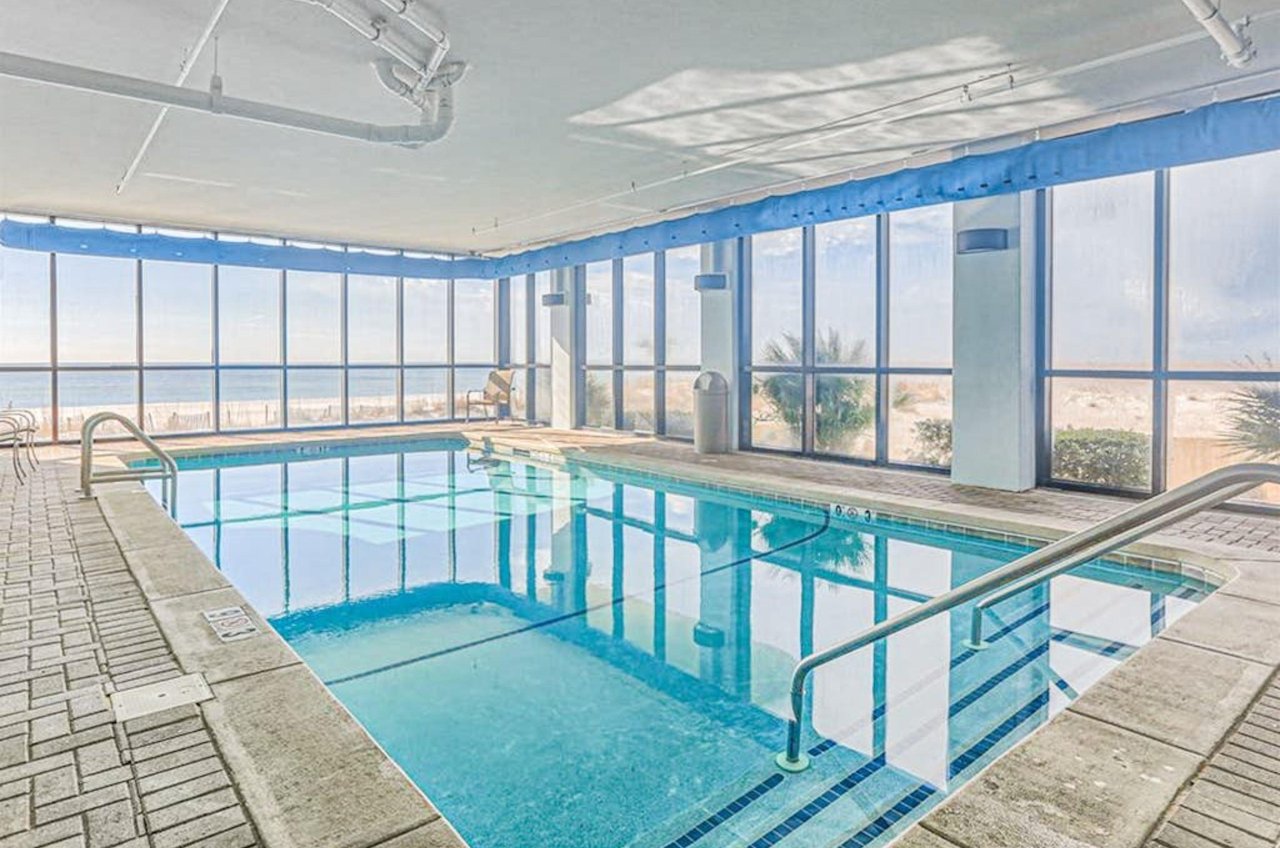 The indoor pool at Summerchase Condos in Orange Beach Alabama
