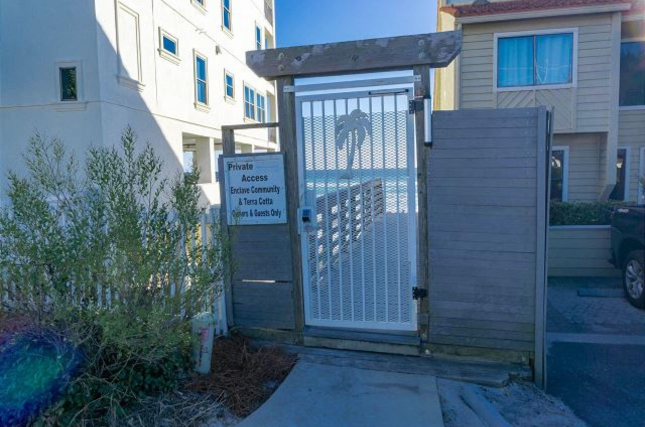 The complex has a private entrance to the beach.