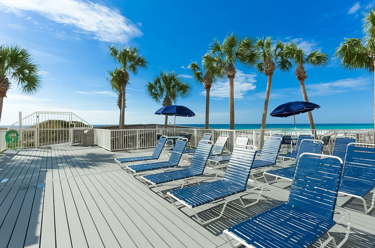 Loungers stay ready for guests.