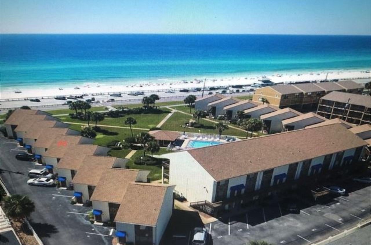 Blue Surf Condos is conveniently directly across a twolane road from the beach.