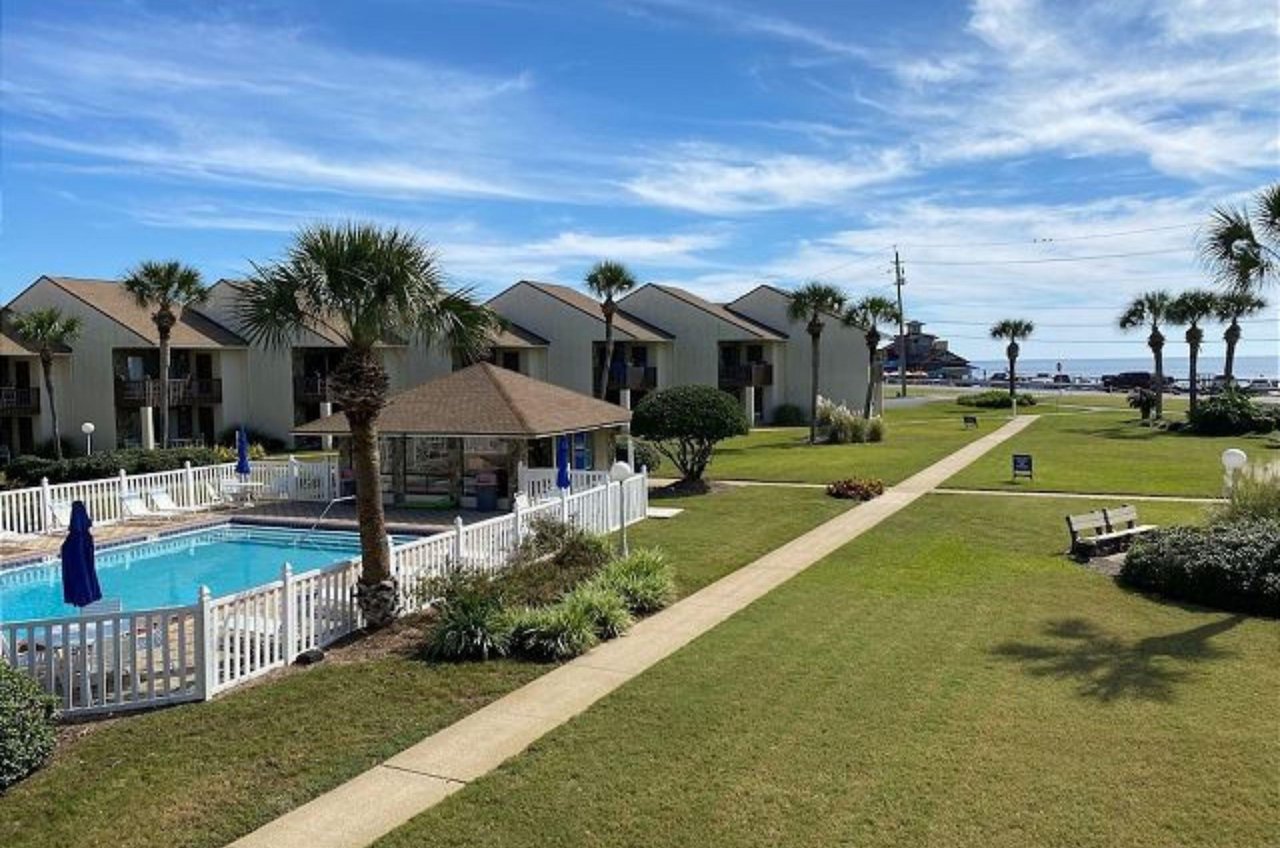 Blue Surf Condos inviting pool and cabana.