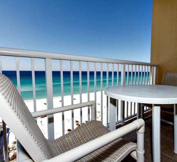 Gulffront balcony at Waters Edge Condos in Fort Walton FL